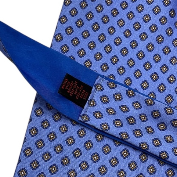 BEAUTIFUL Blue Geometric Silk Ascot Cravat GERMANY - Picture 3 of 4